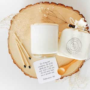 Christliches Geschenkset, Kerze und Atemgebetskartenset mit Ständer für Trauer Unterstützung, Komfort und Denken an Sie Geschenk.