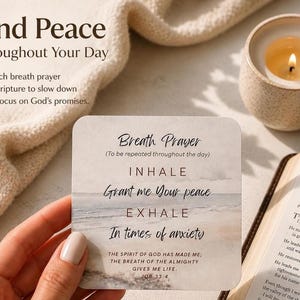 Breath Prayer Scripture Cards: Christian Affirmations, Encouragement Gift image 1