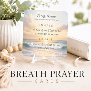 Christian Sympathy Breath Prayer Cards - 30 Scripture Comfort Peace Grief Memorial Gift Set for Bereavement Support