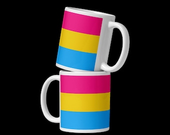 LGBTQIA+ Pansexual Pride Flag White Ceramic Mug 11oz