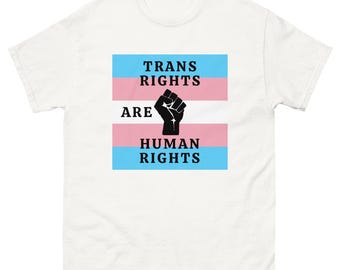 Koszulka „Prawa transseksualne to prawa człowieka” – LGBTQ+ Pride, unisex, bawełniana