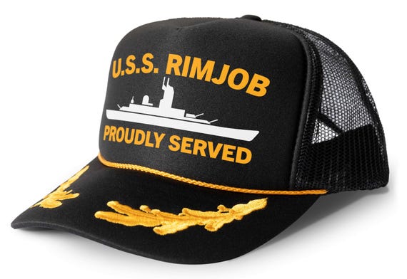 USS Rimjob Parody Funny Trucker Hat Mesh Snapback Cap - Etsy