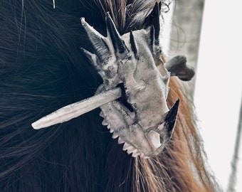 Forcina per capelli con teschio di drago stampato in 3D: accessori per cosplay, regalo D&D