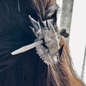 Haarspeld drakenschedel, dnd-cadeau, 3D-geprinte drakenspeld, haaraccessoires voor cosplay