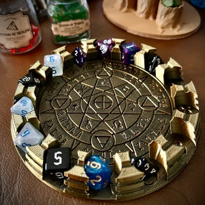 Dnd Dice tray, Magic Circle Dice Tray, Magic Circle, DND Accessories, RPG Dice Display, DND Gift, 3d Printed Dice Tray