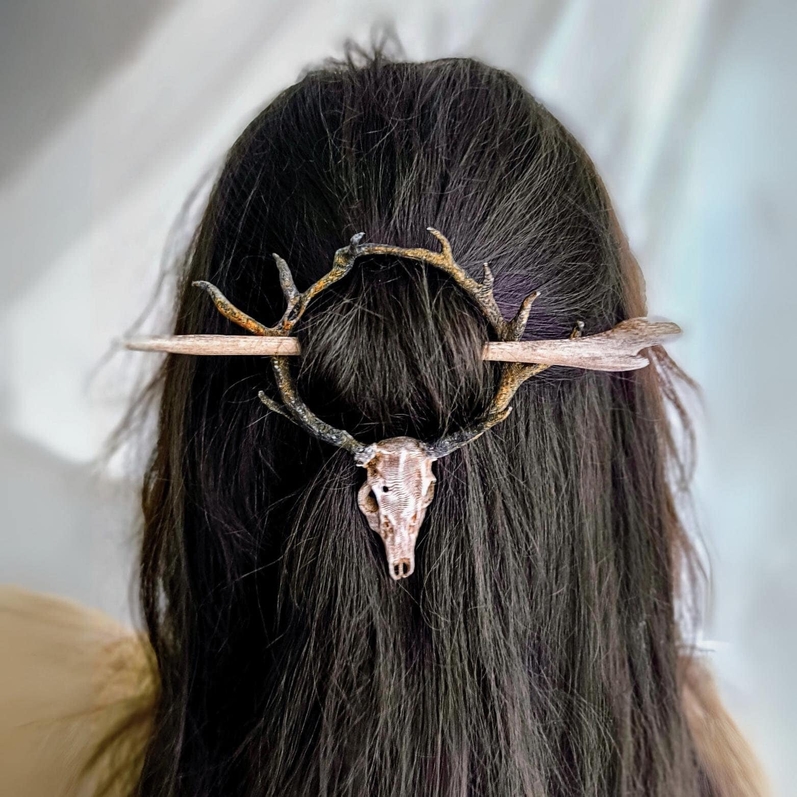 3D Printed Deer Skull Hair Pin, Witchy Gothic Cosplay - Etsy