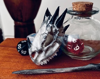 Forcina per capelli a forma di teschio di drago stampata in 3D: accessorio per cosplay D&D