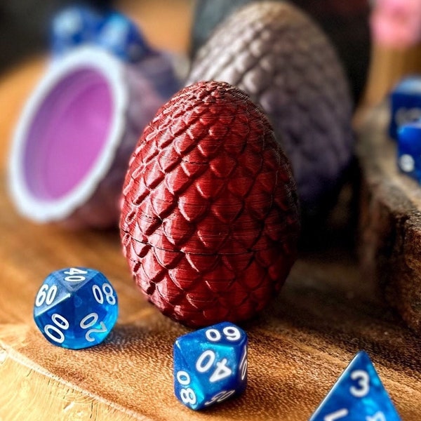 Dragon Egg, Dnd dice box, dnd dice storage, dnd gift, 3D printed dragon egg, Dnd gifts, ttrpg gifts