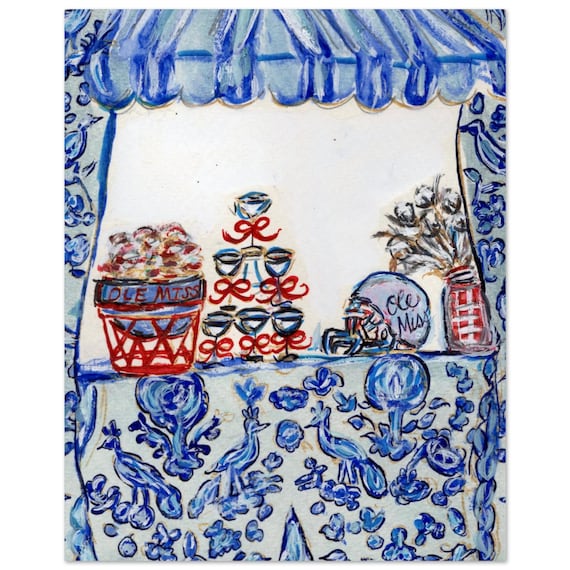 Ole Miss Game Day Tailgate| Ole Miss Art Originals by Joanna Geeker| Favorite Fabric| Fine Art High Quality Prints