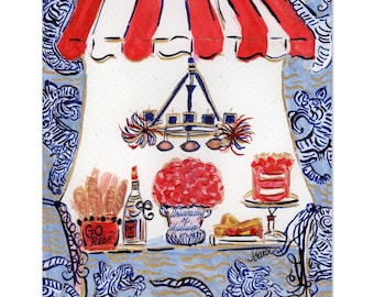 Lámina artística de Ole Miss Tailgate: Decoración sureña para el día del juego por Joanna Geeker