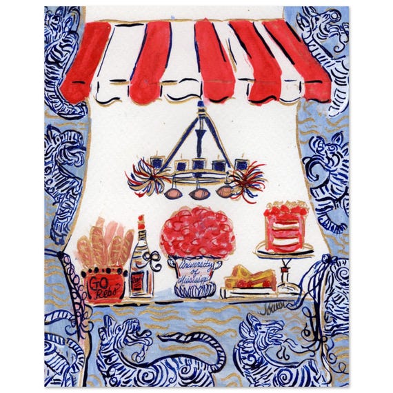 Ole Miss Game Day Tailgate Grove|Original by Joanna Geeker| Fine Art Prints| Interior Design