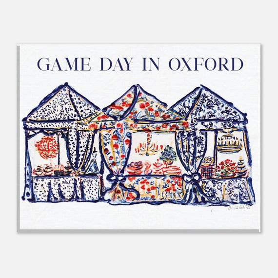 Ole Miss Game Day Canvas Print: Elegant Southern Tailgate Art