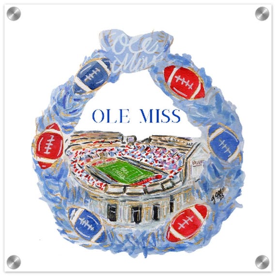 Ole Miss Game Day Acrylic Print - Original Design by Alumnae Joanna Geeker - Vibrant Home Decor