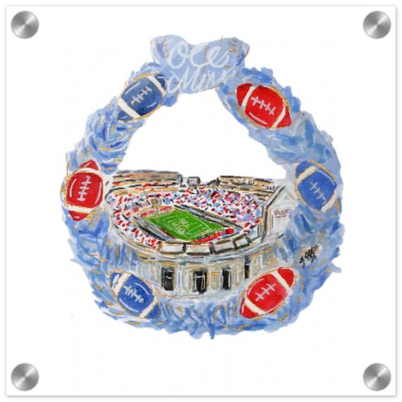 Ole Miss Football Stadium Acrylic Print - Unique Design by Joanna Geeker - Perfect for Fans!
