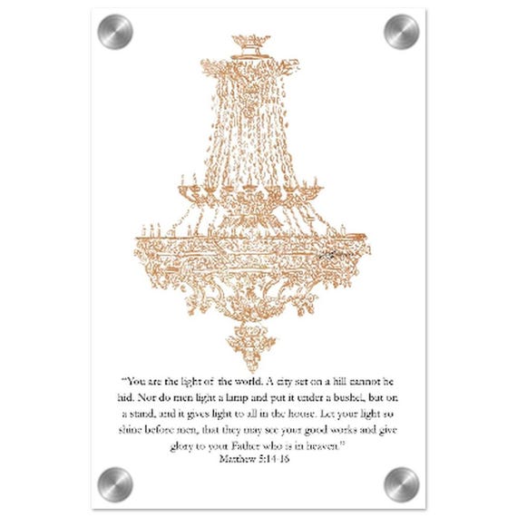 Acrylic Print Frame 8x12 Chandelier Bible Verse by Joanna Geeker
