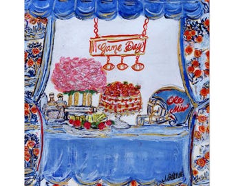 Ole Miss Game Day Tailgate-Fine Art Poster Print|Football Decor|College Tailgate|Joanna Geeker