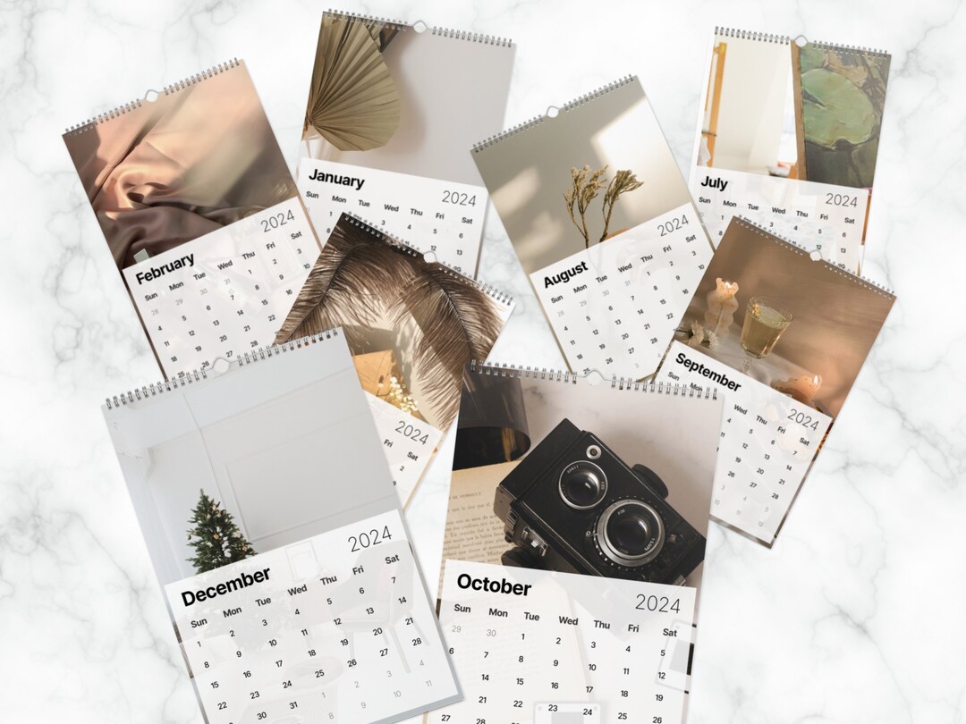Gift Wall Calendar Aesthetic Calendar 2024 Morejournal Etsy