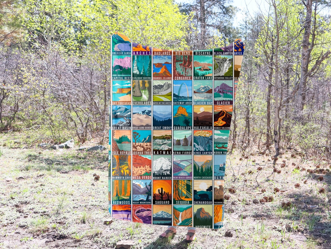 NATIONAL PARKS BLANKET 63 National Parks Fleece/sherpa Blanket Camping