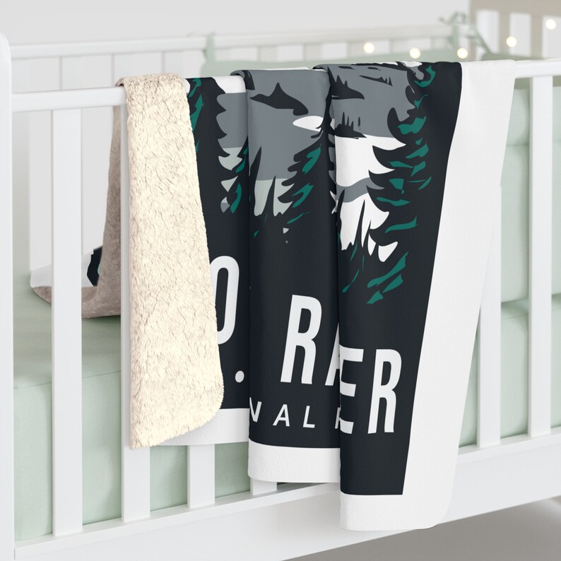 MOUNT RAINIER BLANKET National Park Fleece/sherpa Blanket camping Plush