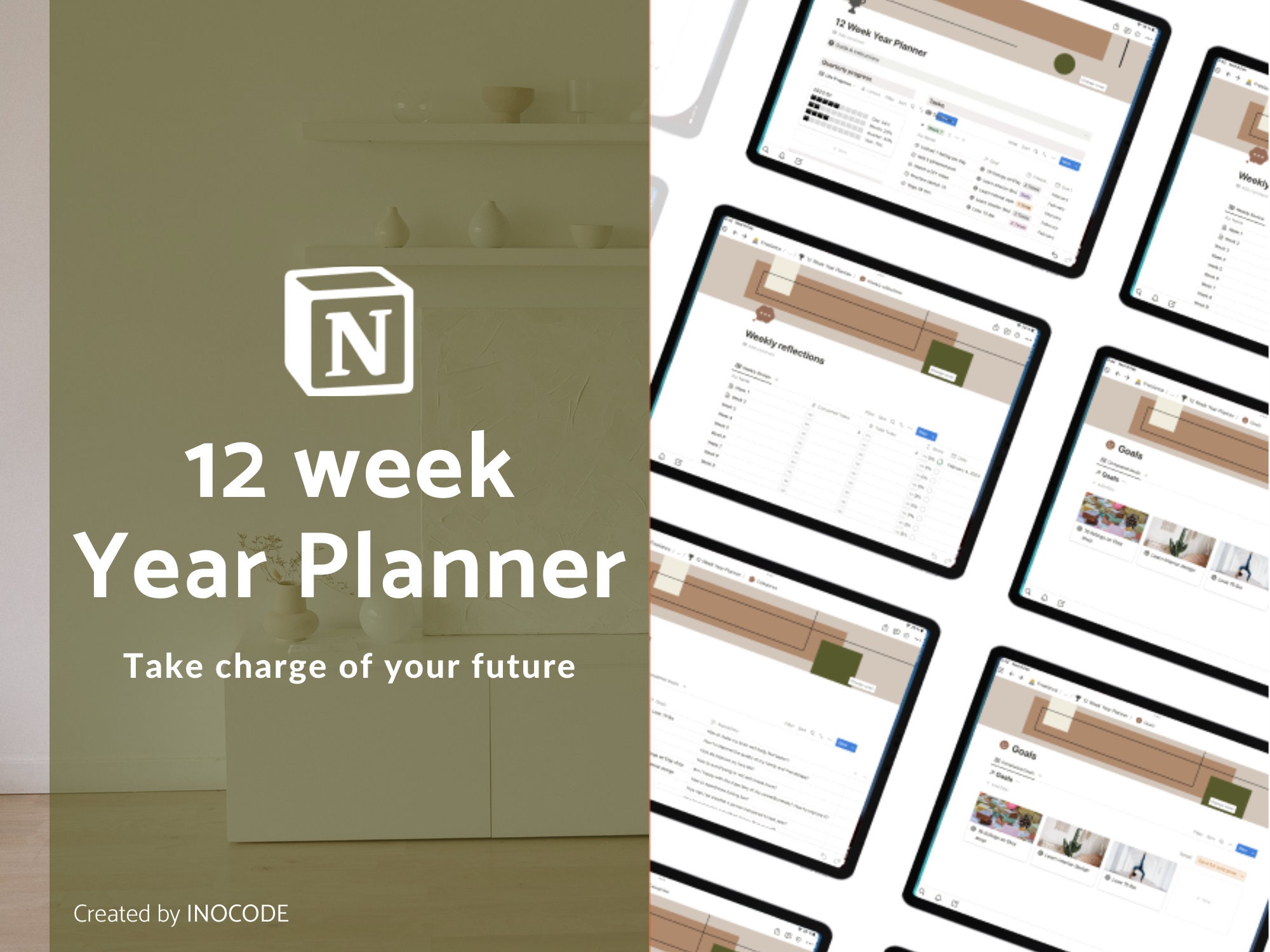 Notion Template 12 Week Year Planner Notiona Adhd Planner for Monthly ...