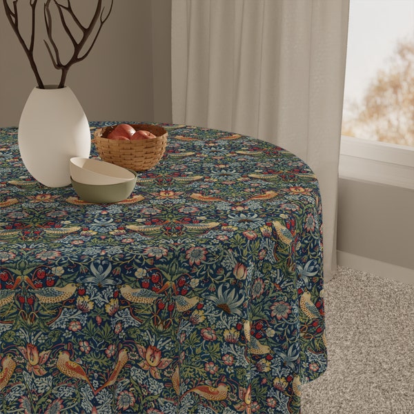 Enchanting Strawberry Thief Tablecloth - William Morris Classic Design for Elegant Home Decor