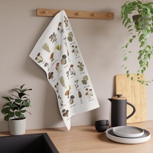Pilz Küchentuch Etikettierte Pilze Geschirrtuch Pilze Geschirrtuch Pilz Bestimmungskarte Köche Geschenk Naturliebhaber Geschenk Gastgeberin Geschenk