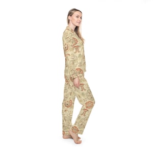 Womens Satin Pajamas: Floating Medusa Botanical Loungewear