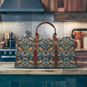 Torba podróżna William Morris Strawberry Thief: wodoodporna torba weekendowa
