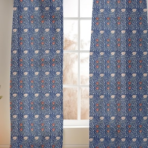 Medwell Sheer Curtain Luxury Drapery Maximalist Decor Cottagecore Vintage Curtain William Morris Print Floral Curtains Bohemian Curtains