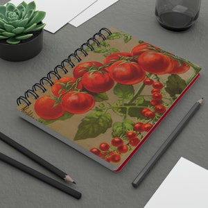Tomatoes on the Vine Spiral Bound Journal Kitchen Notebook Gardener&#39;s Logbook Gardeners Journal Seed Log Chefs Notebook Recipe Journal Gift