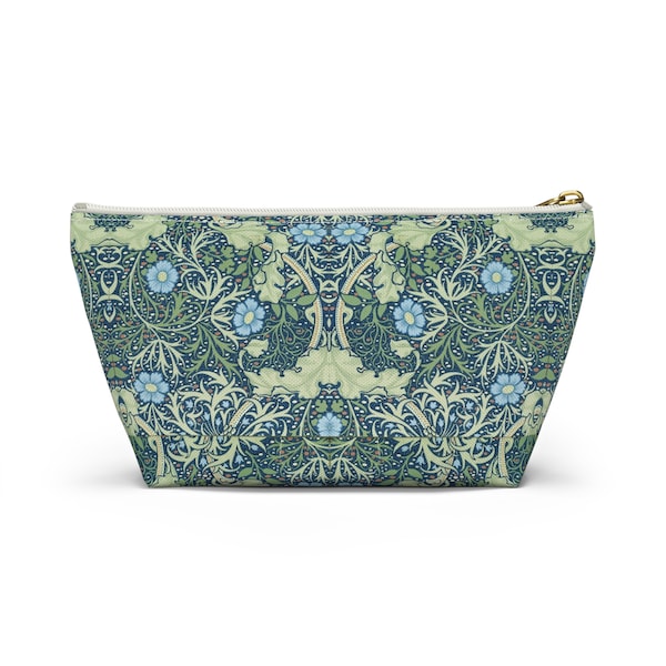 Modern William Morris Seaweed Accessory Pouch  T-bottom Makeup Bag Maximalist Cosmetic Kit Luxury Travel Organizer Historical Art Beauty Bag
