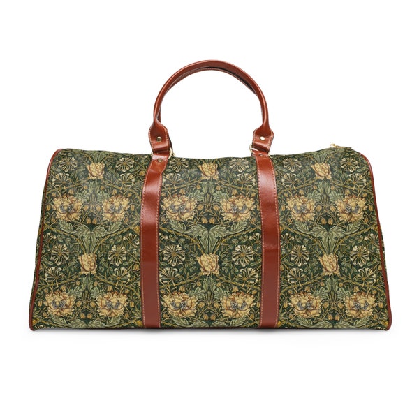 William Morris Honeysuckle Waterproof Travel Bag Luxurious Suitcase Weekend Duffle Maximalist Luggage Travelers Bag Overnight Bag Luxury Bag