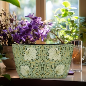 Pimpernel Luxe Floral Accessory Bag William Morris Makeup Pouch w T-bottom Cosmetic Kit Travel Toiletry Case  Purse Organizer
