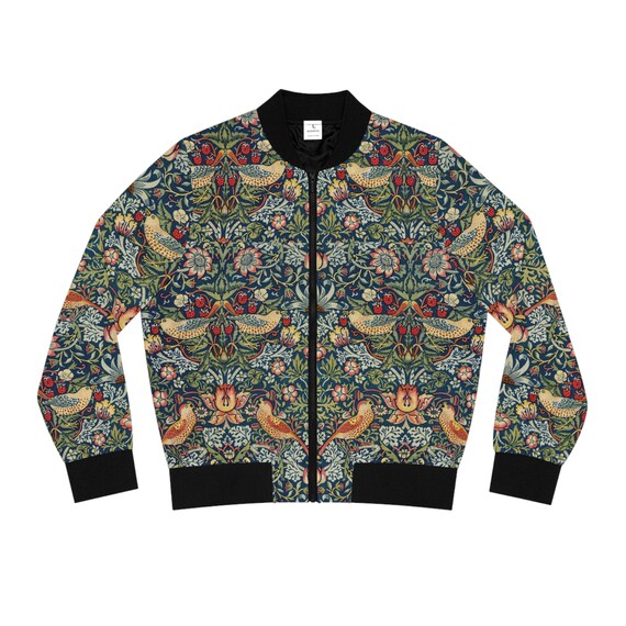 ブルゾン ALYSI SS25 SILK BOMBER JACKET (205912 P5219CHOCO) William Morris Strawberry Thief Women's Bomber Jacket