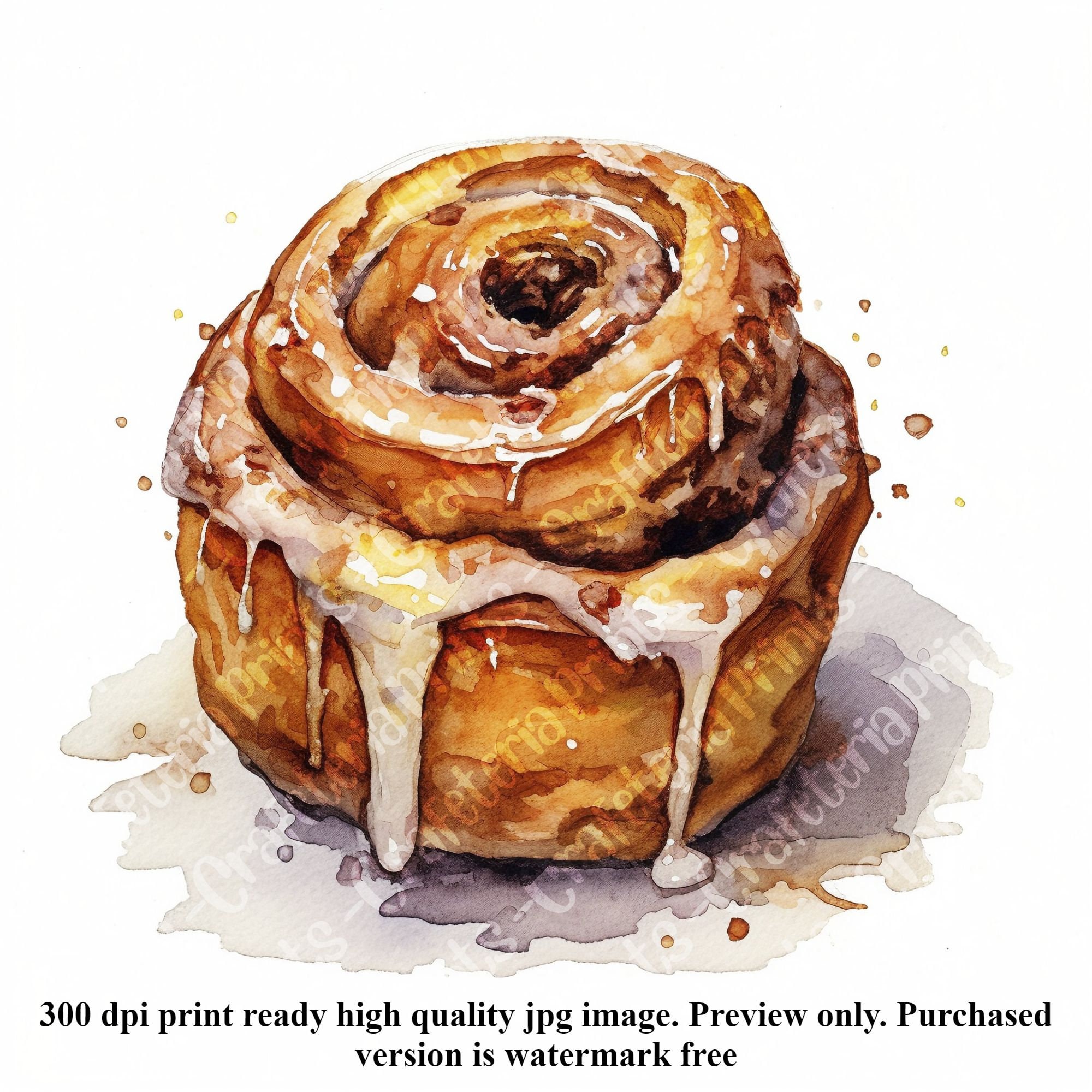 Watercolor Cinnamon Roll Clipart Set 20 JPG Illustrations - Etsy