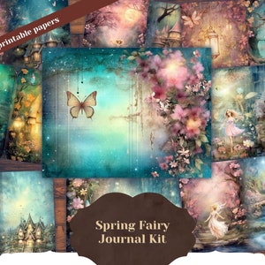20 Pages of Spring Night Background, Fantasy Fairy Tale, Vivid Colors, Shabby Chic Ephemera for Scrapbooking, Invitations, Digital Planners