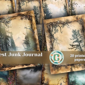 Vintage Forest Scrapbooking Papers for Junk Journals, Printable Pages, Shabby Chic Designs, Journaling Kit, Collage Sheets, Scrapbook 17