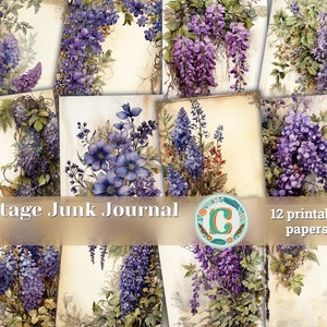 12 papers | Vintage Shabby Chic Scrapbooking Papers | Printable Pages | Junk Journal Kit | Journaling Kit | Shabby Papers | Vintage Paper