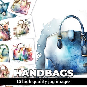 Sacs à main-16 images JPG de haute qualité-téléchargement numérique à usage commercial, agenda numérique, journalisation, aquarelle, art mural
