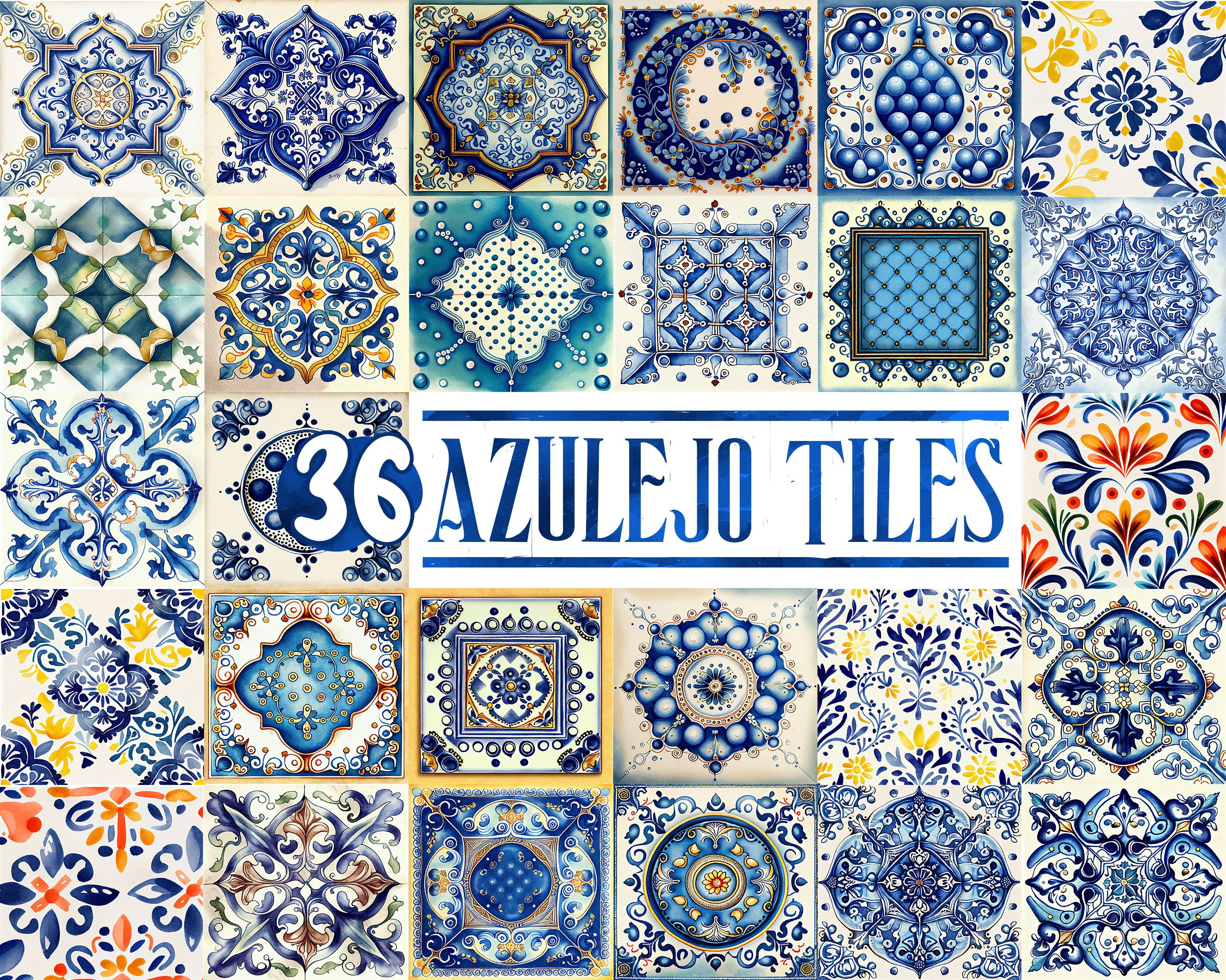 Blue Tiles Azulejo Tiles Portugal Porto Tiles Watercolor Etsy