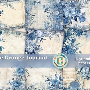 Junk Journal Kit Vintage Blue: Vintage Ephemera for Junk