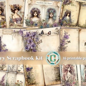 Stamperia Shabby Beautiful Fairys, cartine per album di ritagli, kit per diario spazzatura, pagine stampabili, oggetti effimeri Shabby Chic: crea disegni magici!
