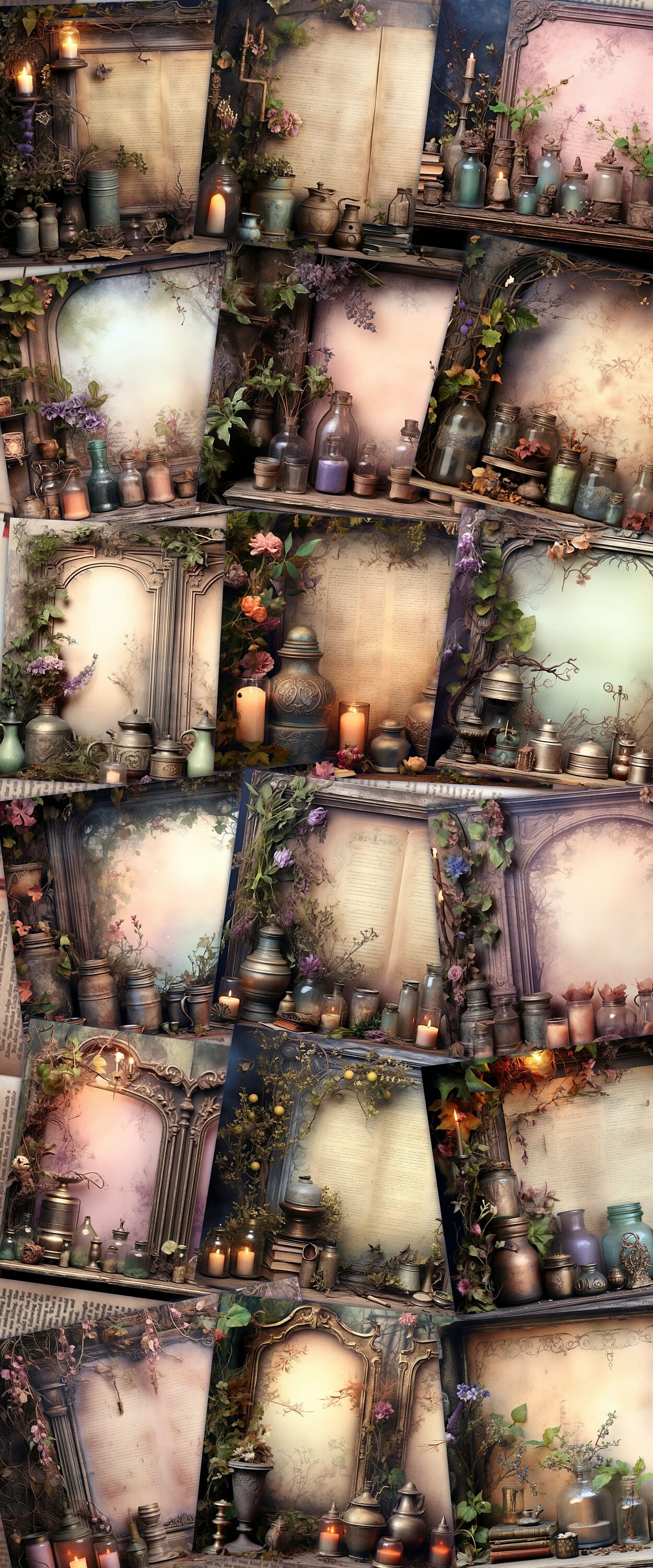 Potion Making Background 18 Papers Fairy Tale Potions Backgrounds Nature Witch - Etsy