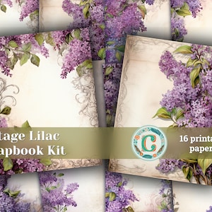 Papier peint scrapbooking vintage avec belle bordure lilas antillais - aquarelle, détails élevés, clipart peint à la main pour les journaux indésirables