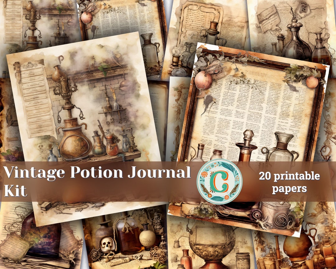 Wizards and Books Junk Journal Digital Kit Printable, Wizard Digital ...