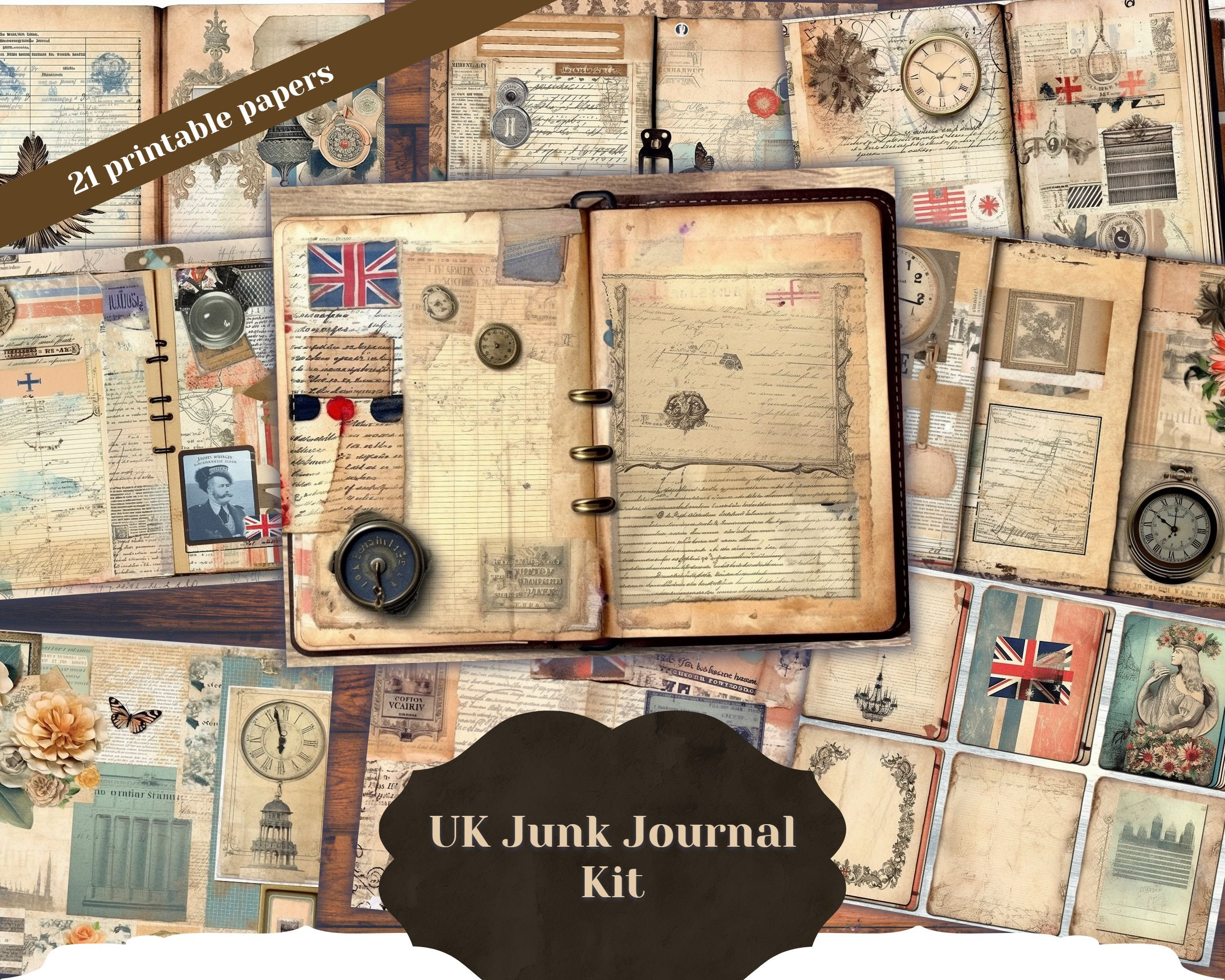 21 Pages of United Kingdom Themed Junk Journal Pages Digital - Etsy