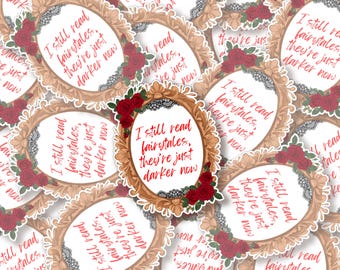 Dark Fairytale Reader Sticker: Vintage Romance Kindle Sticker