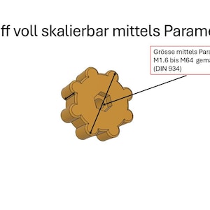 Star knob, scalable from M1.6 to M64