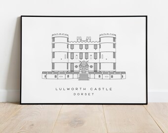 Ilustración lineal del castillo de Lulworth