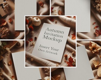 Autumn Invitation 5x7 Mockup Bundle: PSD Template (Digital Download)